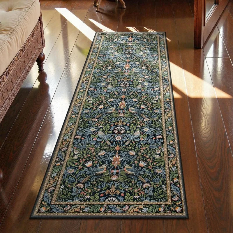 Floral Hallway Runner Rug - handmade