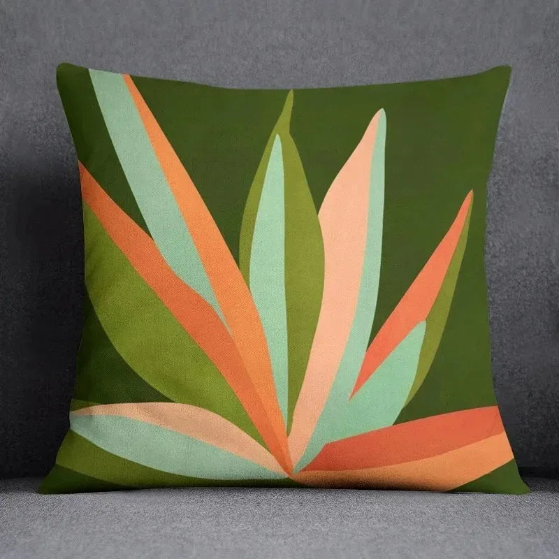 Leaf Pattern Cushion Cover - handmade