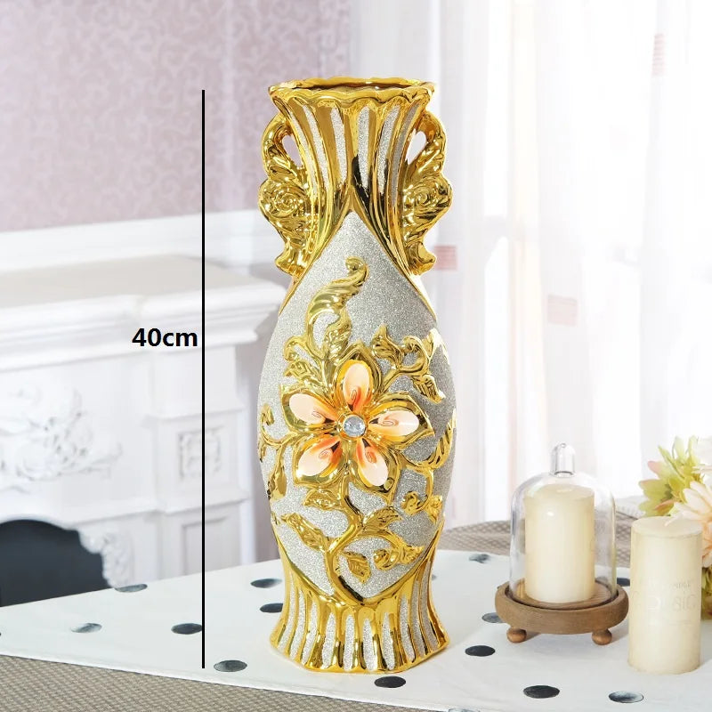 Gold-Plated Ceramic Vase - handmade