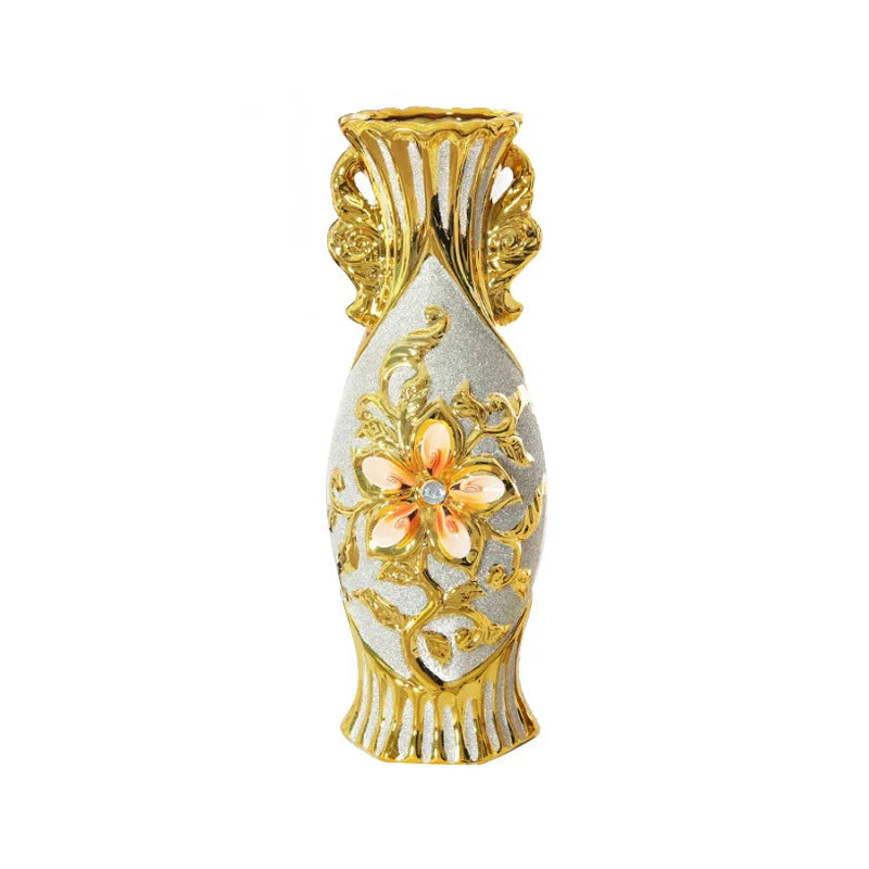 Gold-Plated Ceramic Vase - handmade