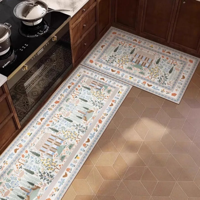 French Kitchen Waterproof Floor Mat - handmade