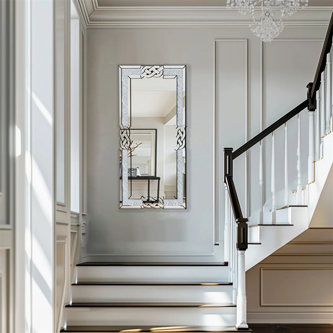 Silver Decorative Wall Mirror - handmade