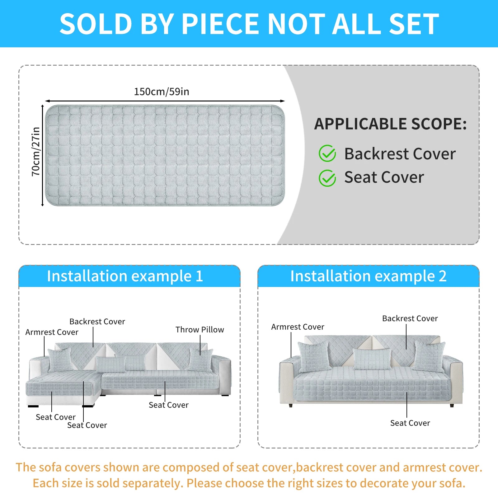 Washable Couch Protector - handmade