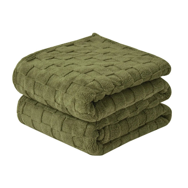 Cosy Fleece Sofa Throw Blanket - handmade