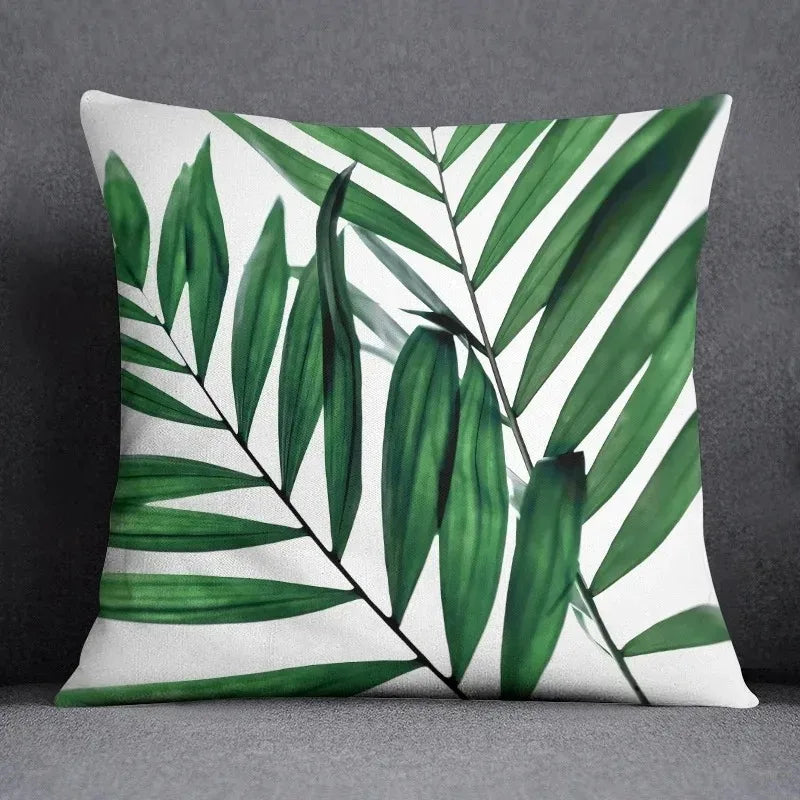 Leaf Pattern Cushion Cover - handmade