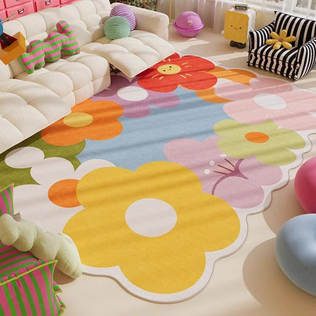 Dopamine Colour Plush Bedroom Rug - handmade