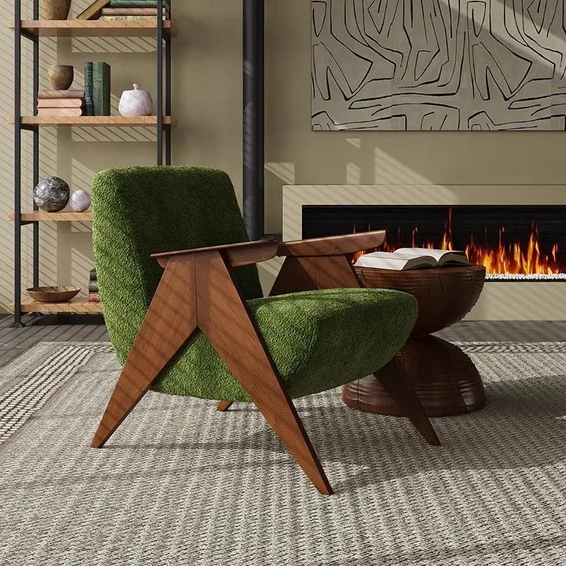 Vintage Solid Wood Armchair - handmade