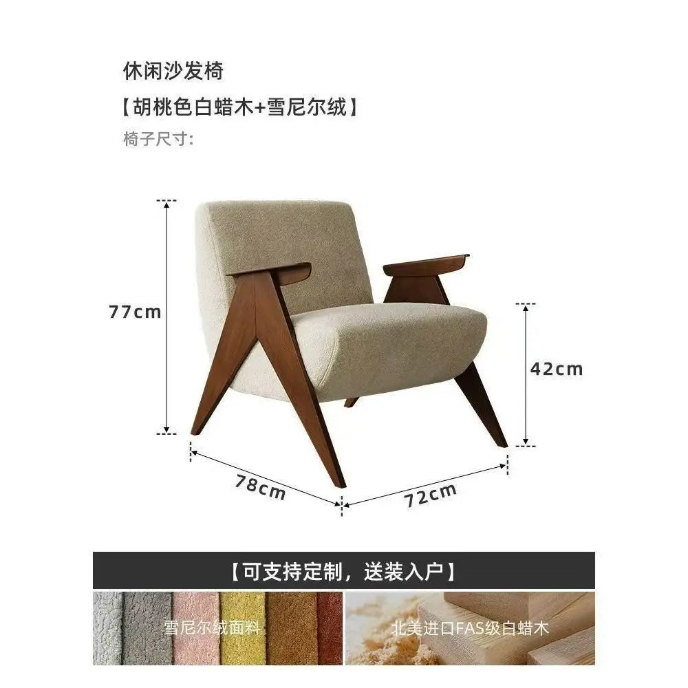 Vintage Solid Wood Armchair - handmade