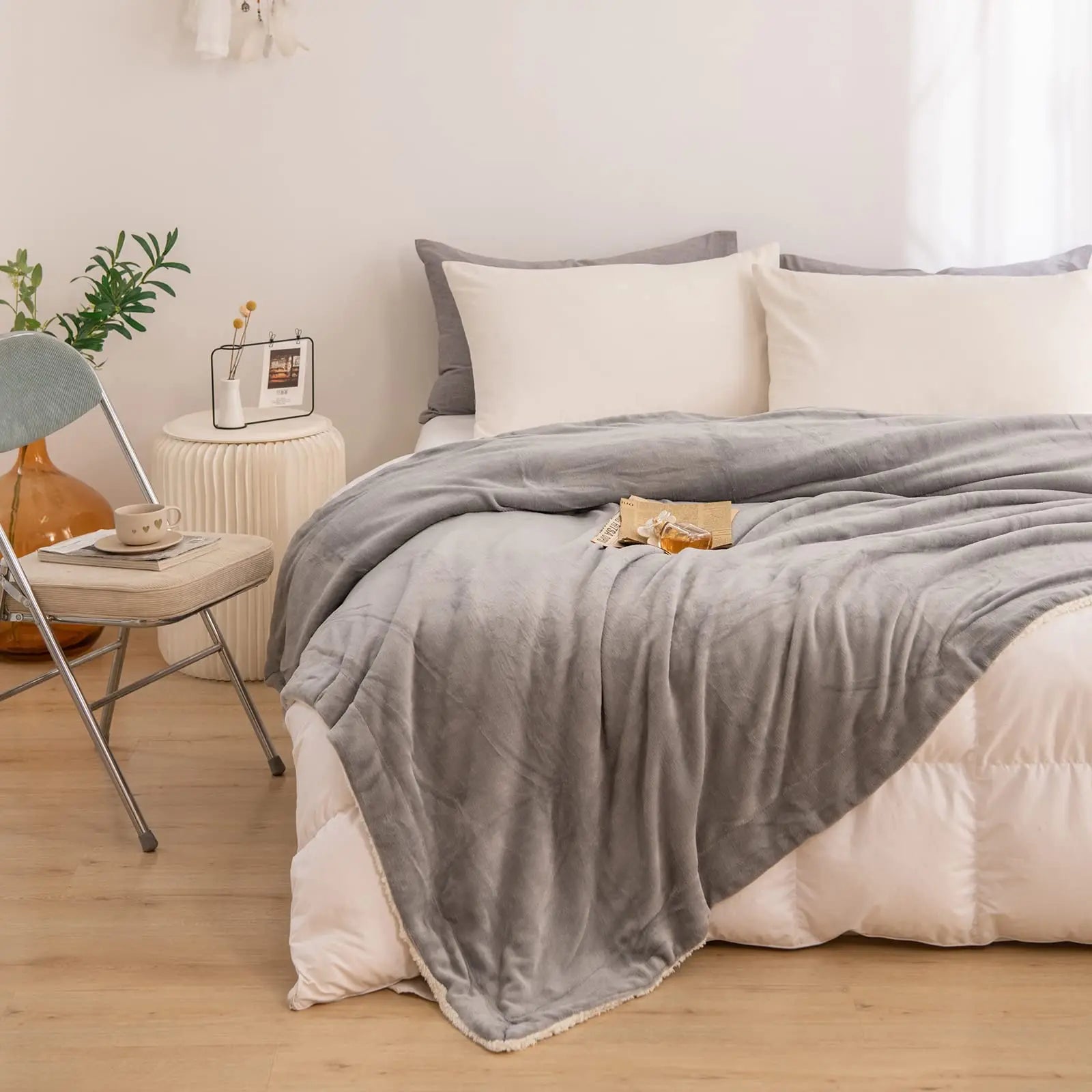 Reversible Fleece Throw Blanket - handmade