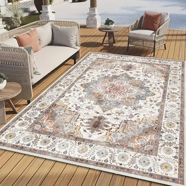 VIKAMA Bohemian Outdoor Carpet, Terrace Camping, Foldable And Convenient Carpet, Indoor Living Room Floor Mat, Home Decoration