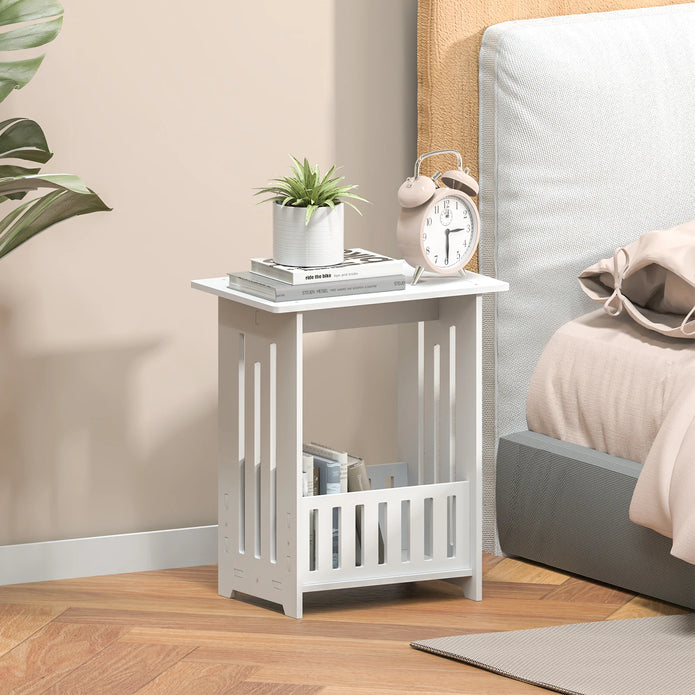White Modern Bedside Cabinet - handmade