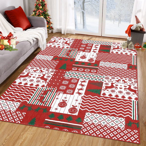 Christmas Washable Area Rug - handmade