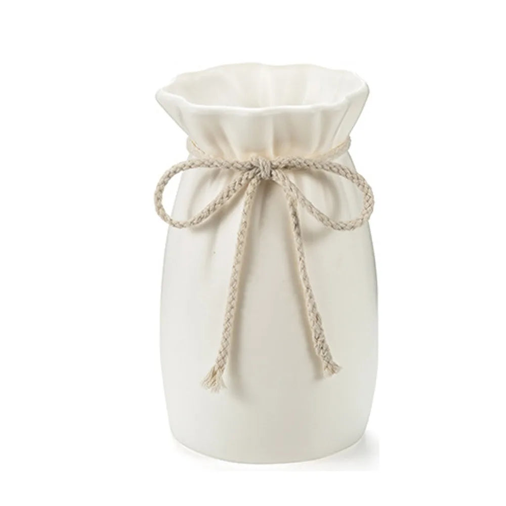 White Flower Vase - handmade