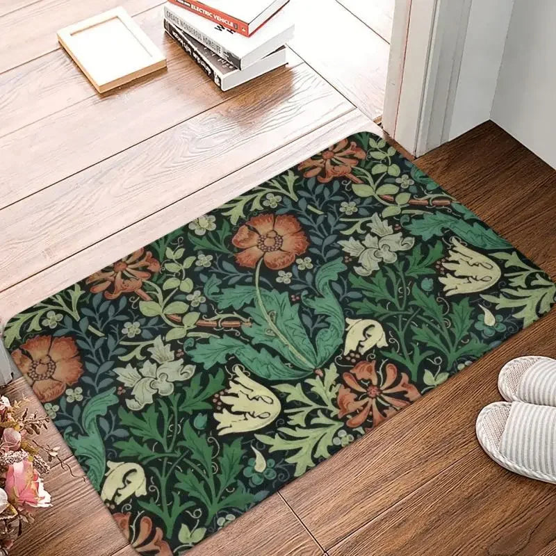 William Morris Floral Doormat - handmade