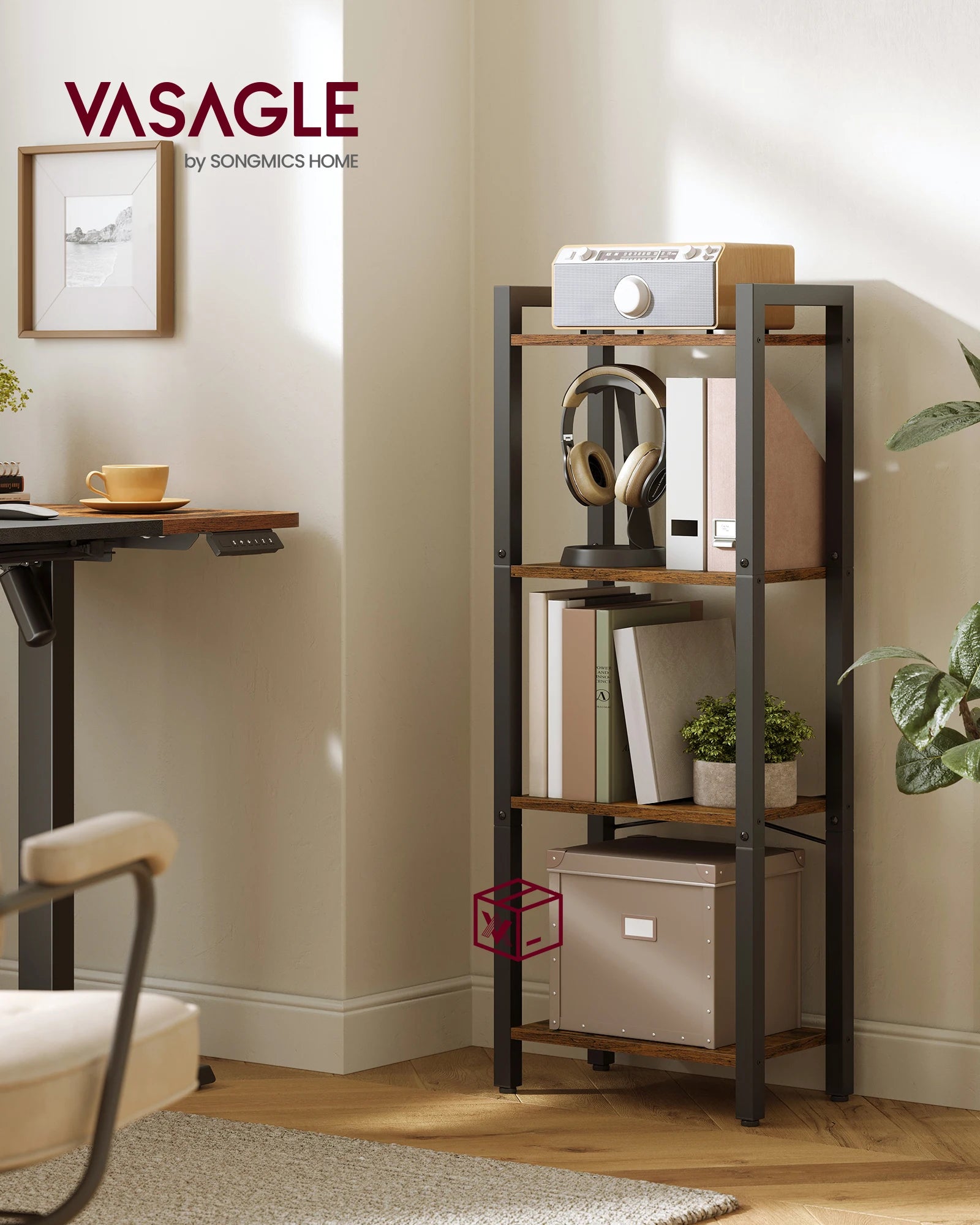 VASAGLE 4-Tier Bookshelf - handmade