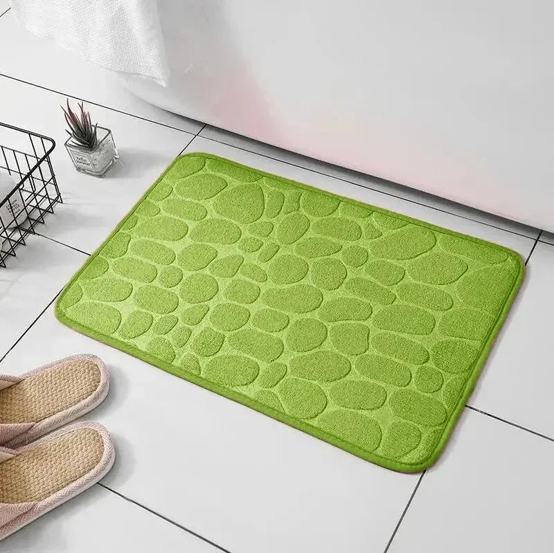 Embossed Fiber Anti-Slip Bathroom Mat - handmade