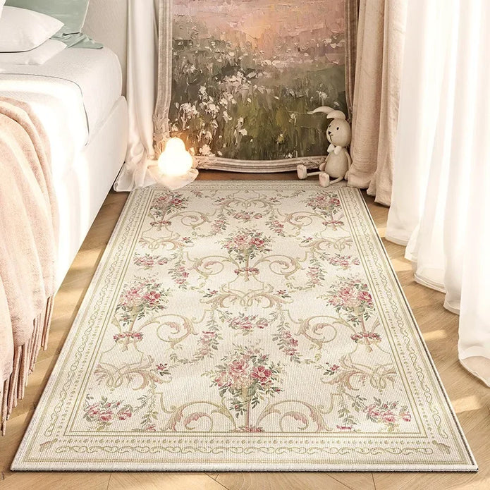 American Retro Flower Bedroom Rug - handmade