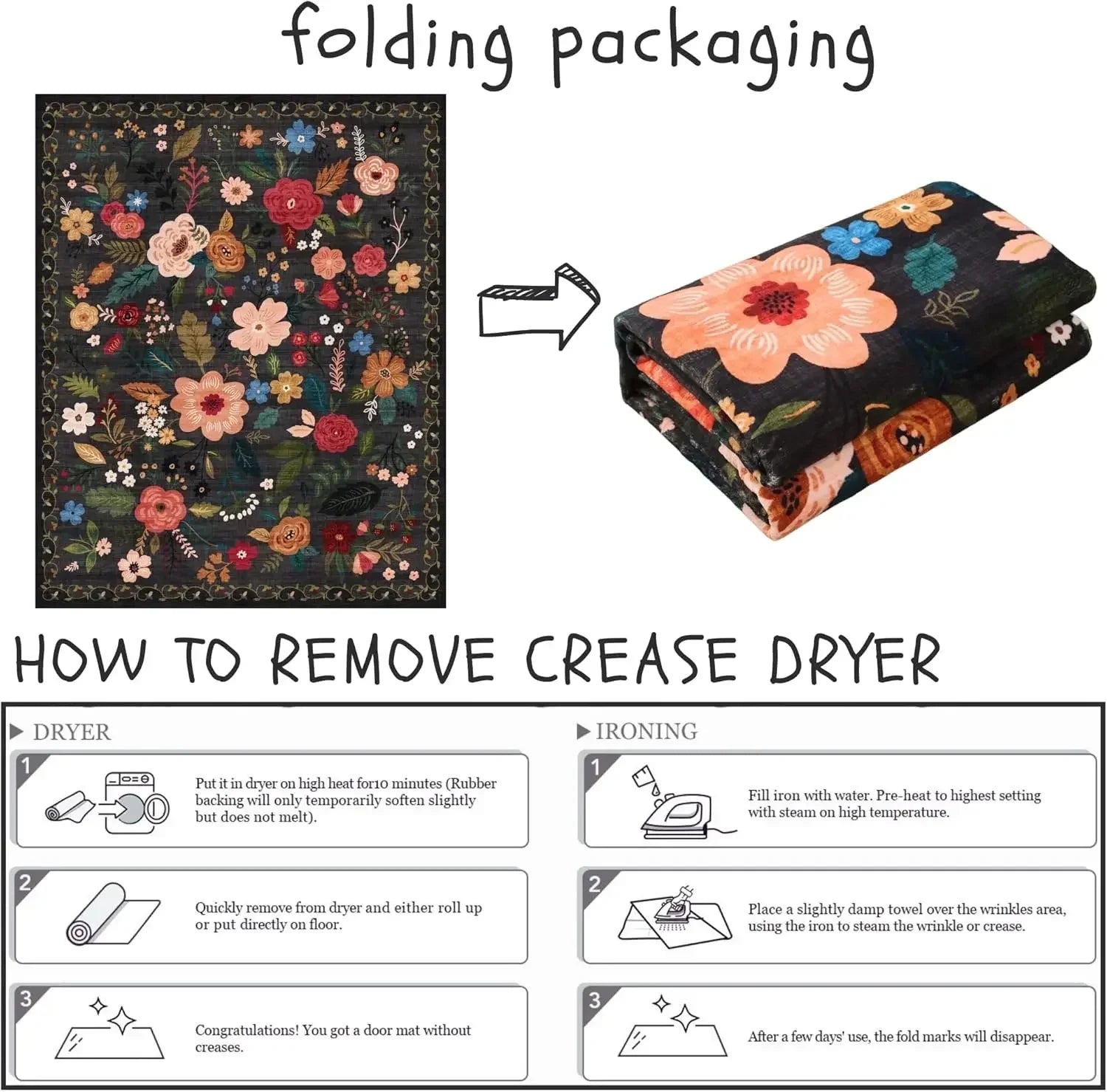 Non-Slip Machine-Washable Floor Mat - handmade