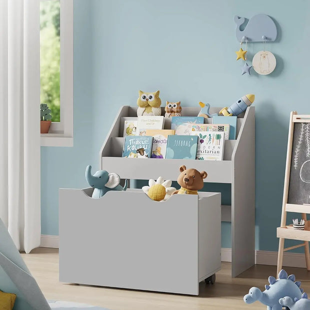 Children’s Toy Storage Unit – The SONGMICS Toy Organiser is a versatile storage solution designed specifically for children’s rooms. Constructed from durable wood, it features thre