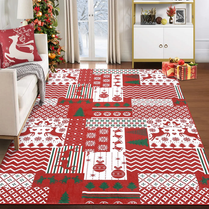 Christmas Washable Area Rug - handmade