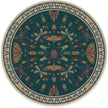 Jungle Print Round Rug - handmade