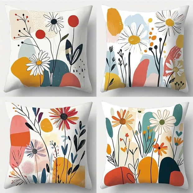 Colorful Floral Pillowcase Set ,Sofa bedroom cushion cover, single-sided printing, without pillow core