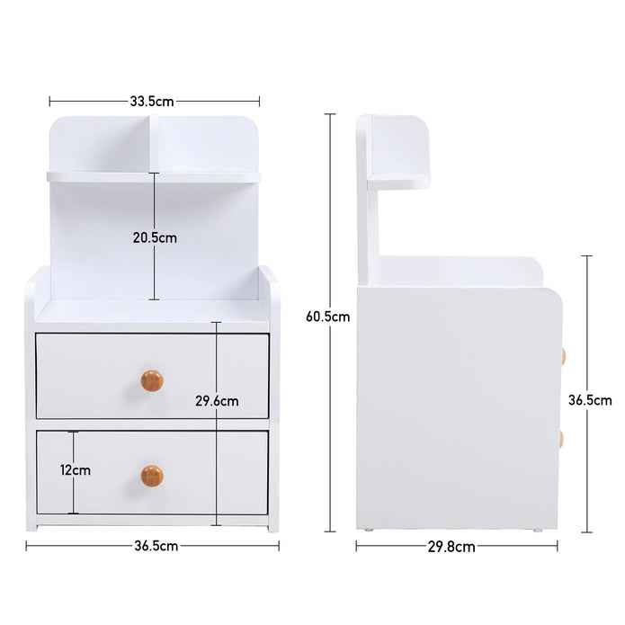 Wooden Nightstand with Drawers - handmade