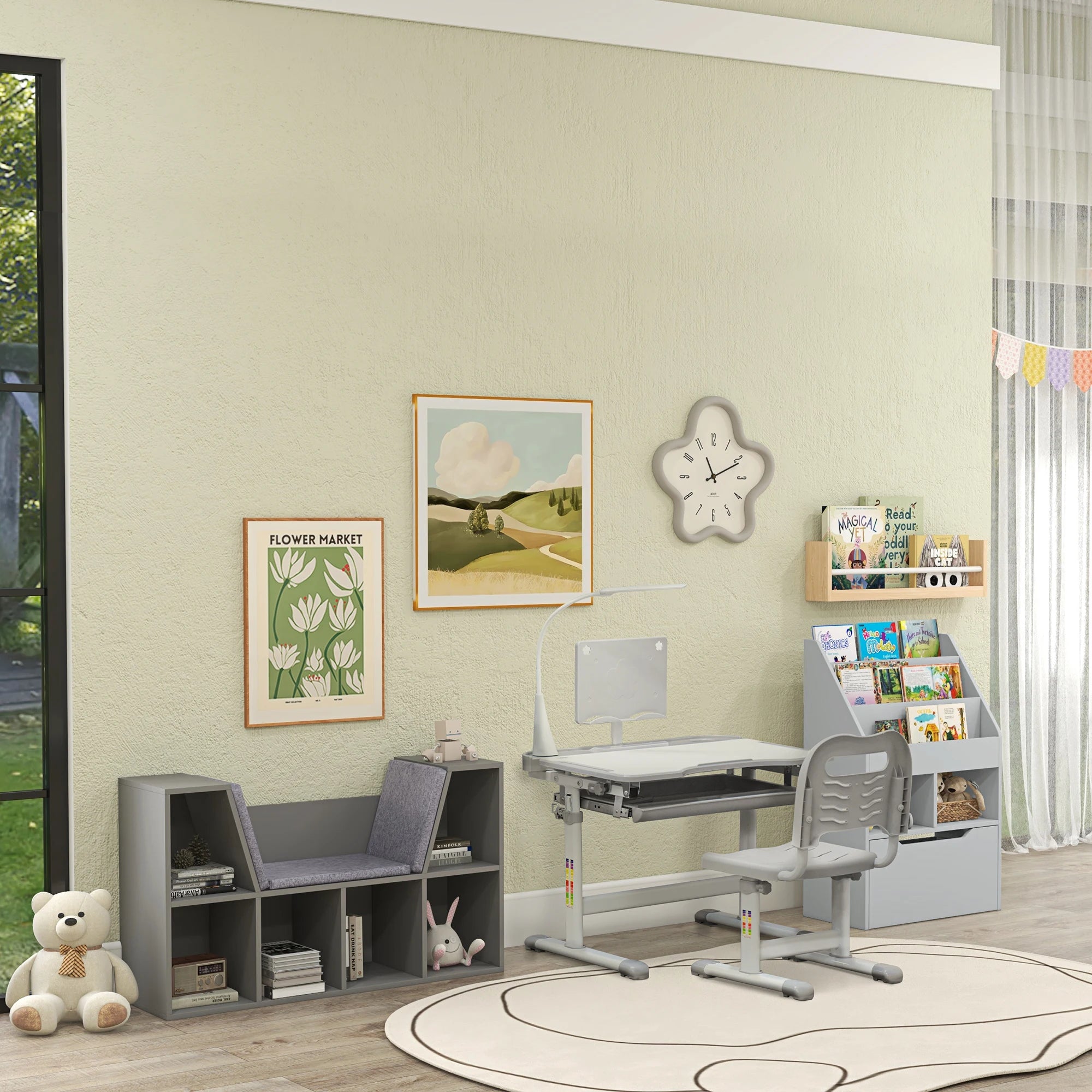 Kids Storage Cabinet Grey - handmade