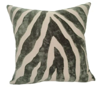 Malini Sage Zebra Cushion 43cm