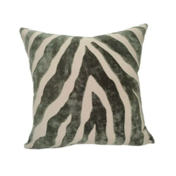 Malini Sage Zebra Cushion 43cm