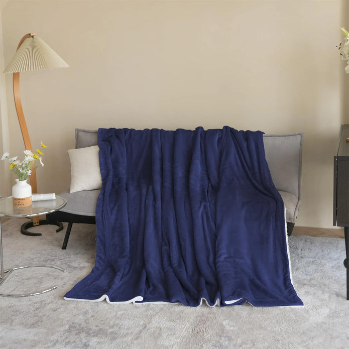 Fleece Sherpa Throw Blanket - handmade