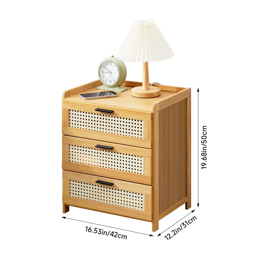 Wooden Bedroom Nightstand Cabinet - handmade