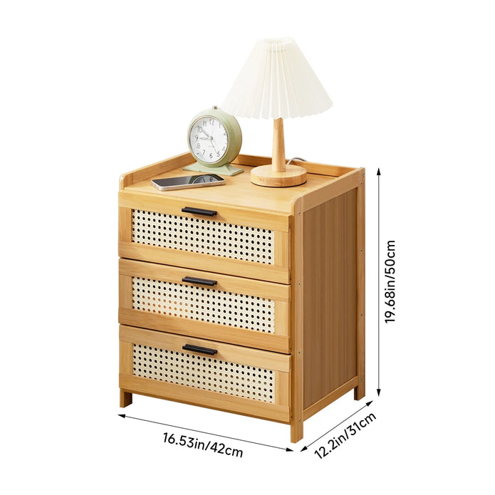 Wooden Bedroom Nightstand Cabinet - handmade