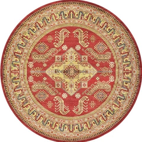 Retro Boho Round Area Rug 6 - handmade