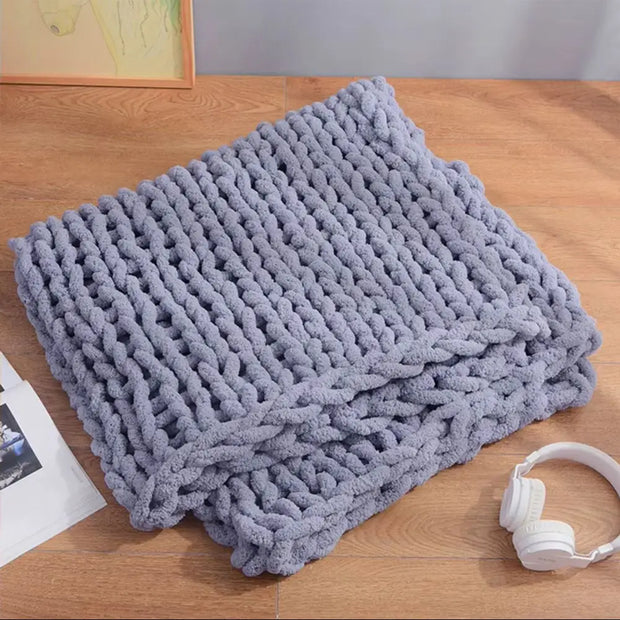 Handwoven Chenille Blanket - handmade