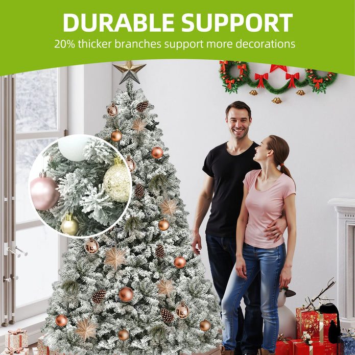 Balconera 6ft Pre-Lit Snow Flocked Christmas Tree - handmade