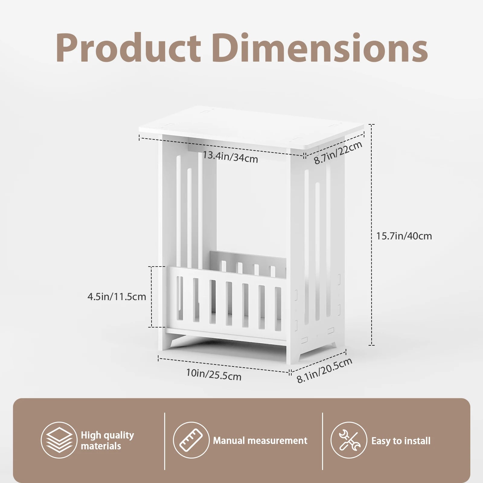 White Modern Bedside Cabinet - handmade