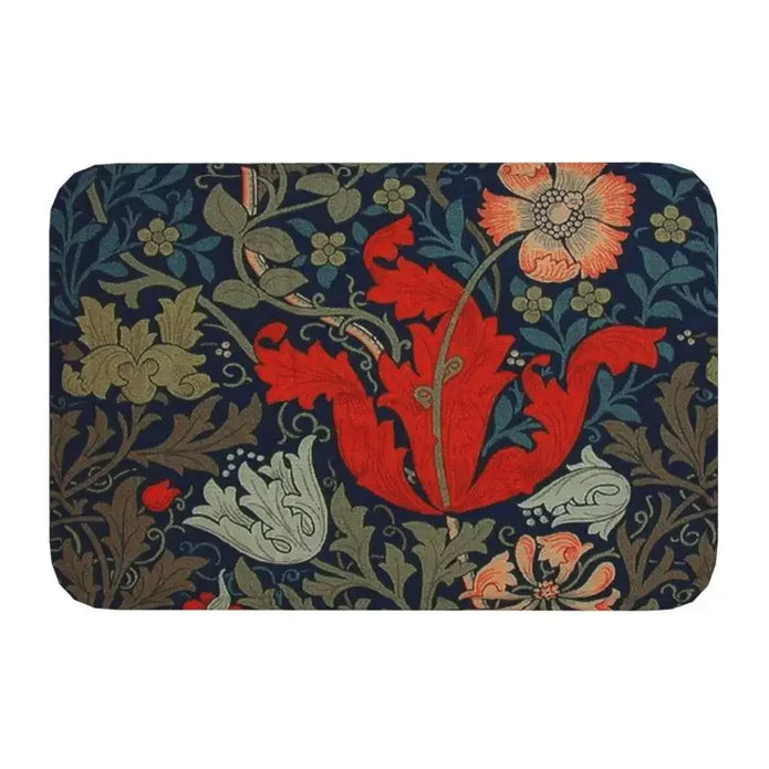 William Morris Floral Doormat - handmade