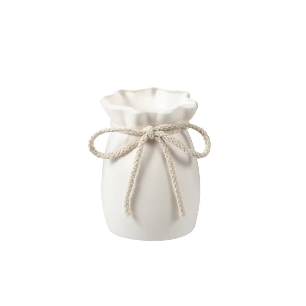 White Flower Vase - handmade