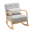 Grey Linen Rocking Chair - handmade