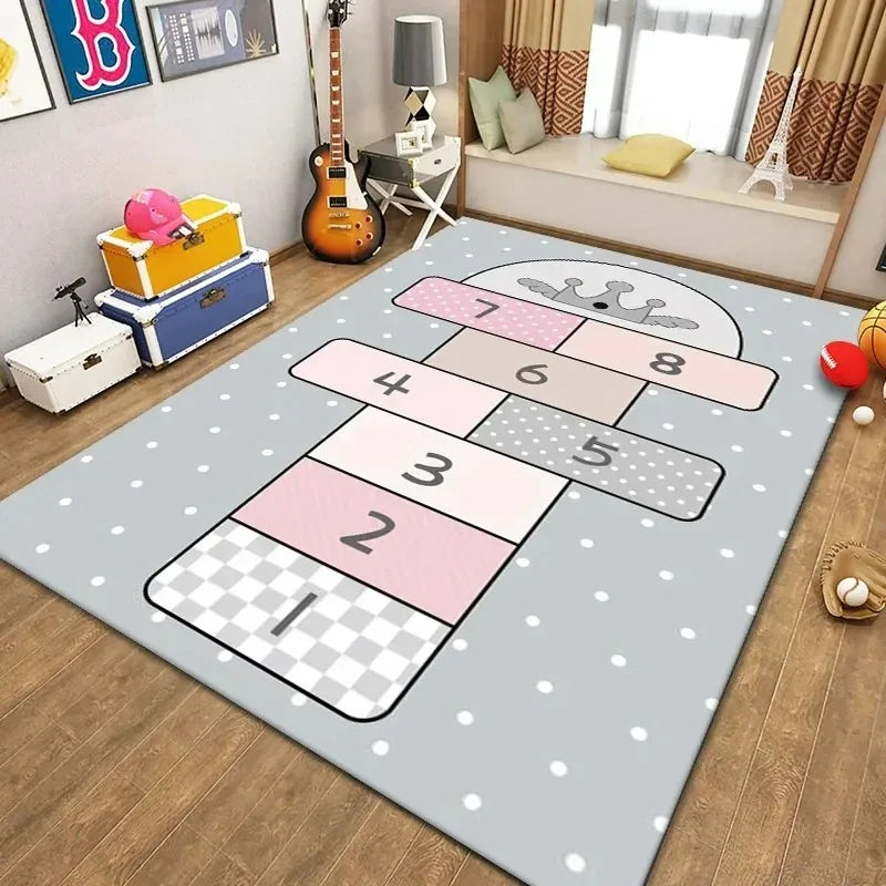 Cartoon Game Kids Room Rug - handmade