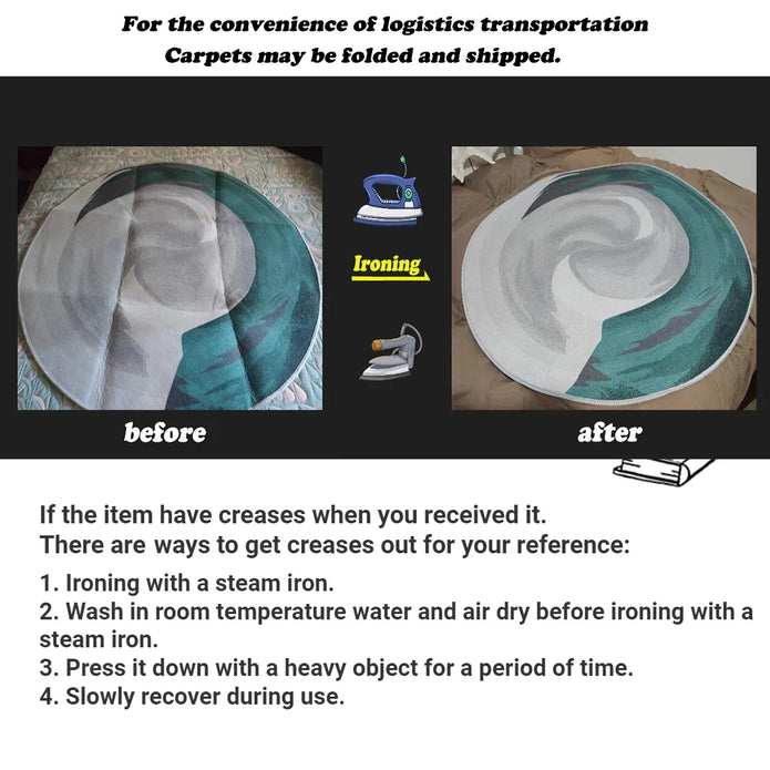 Retro Boho Round Area Rug 6 - handmade