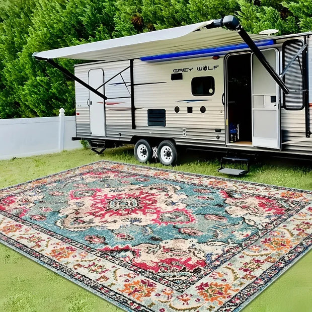 VIKAMA Outdoor Carpet, Summer Rv Camping Convenient Floor Mat, Garden Lawn Picnic Carpet, Foldable And Machine Washable