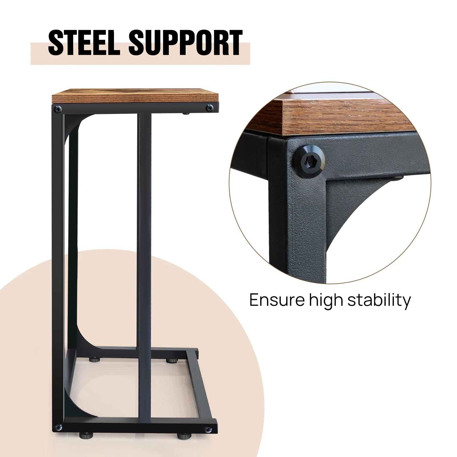 VASAGLE C-Shaped Coffee Table - handmade