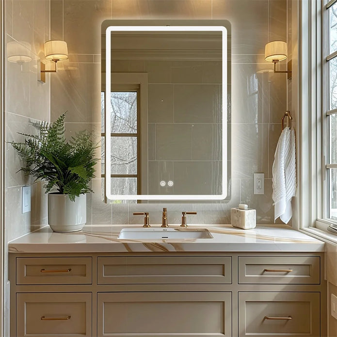 LED Bathroom Wall Mirror - handmade