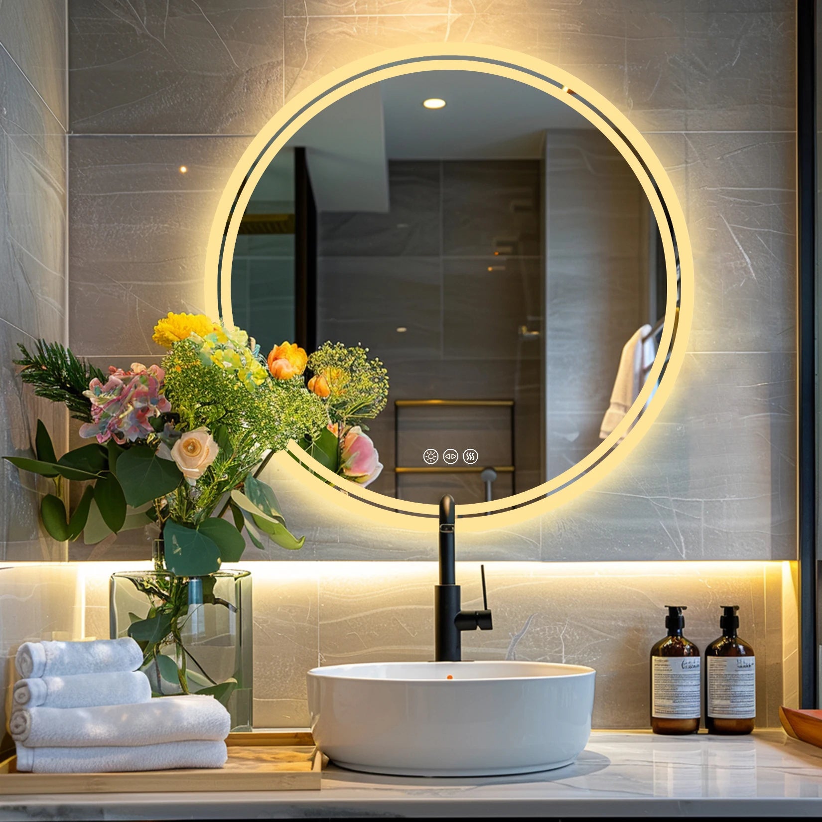 LED Backlit Bathroom Mirror - handmade