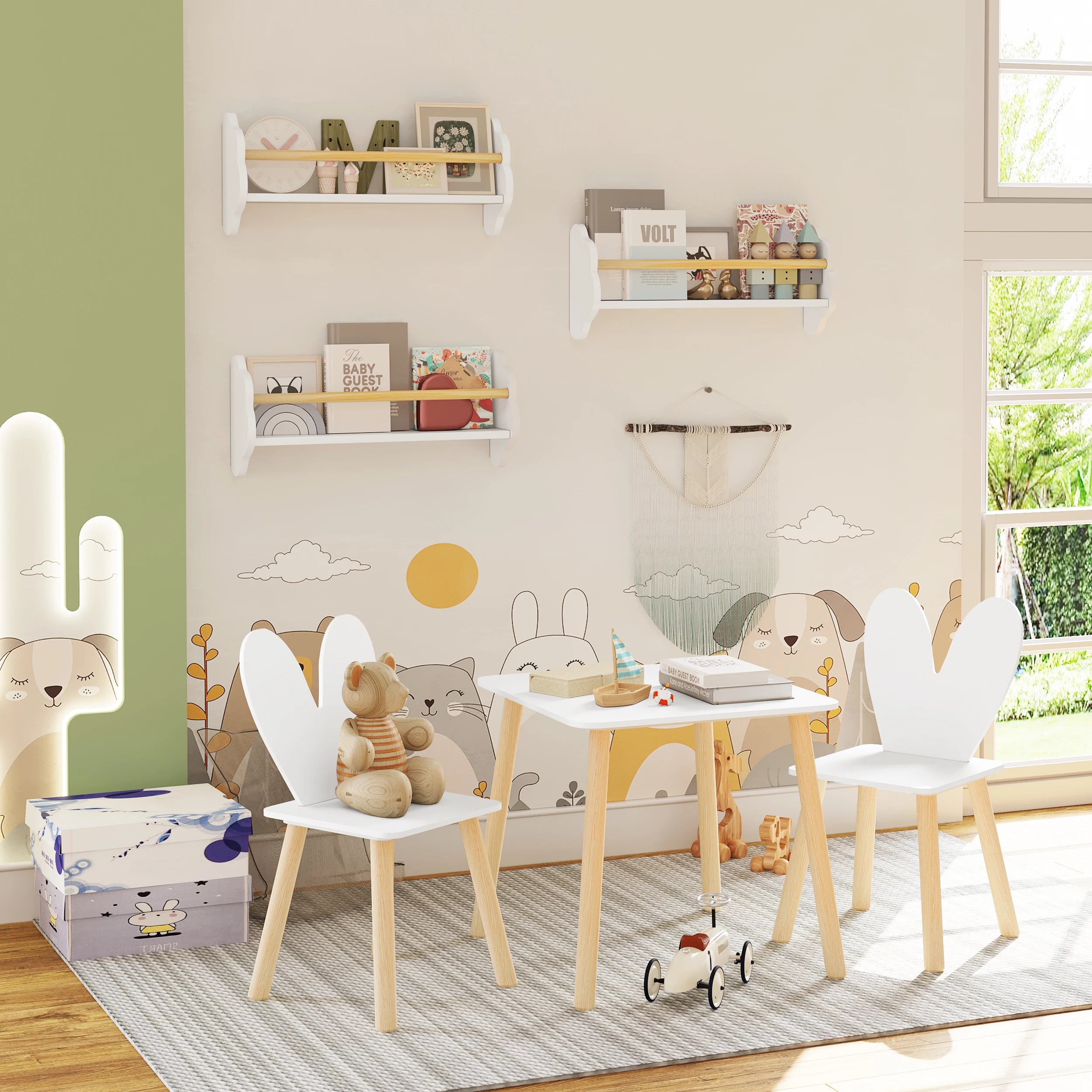 White Kids Wall Shelves - handmade