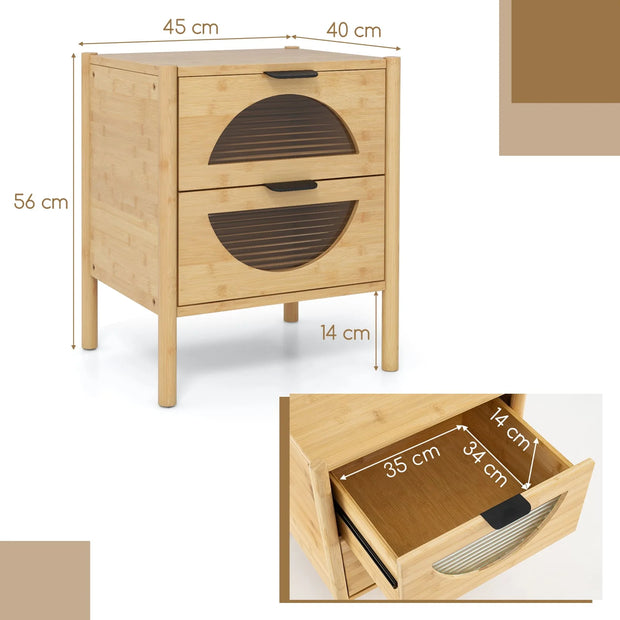 Bamboo Nightstand Table - handmade