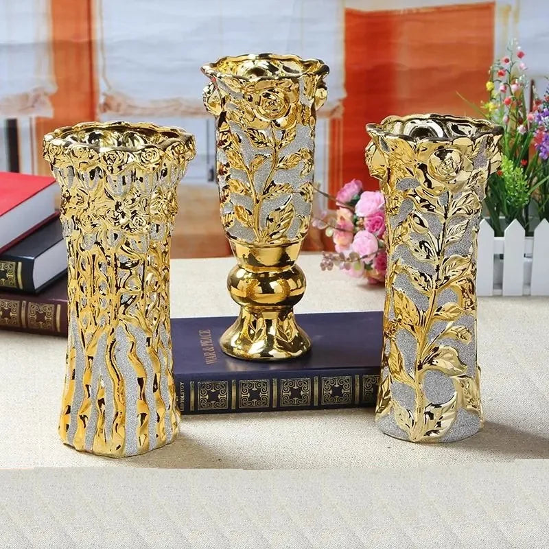 Gold Ceramic Vase - handmade