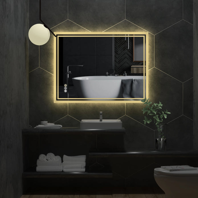 LED Backlit Bathroom Vanity Mirror - handmade